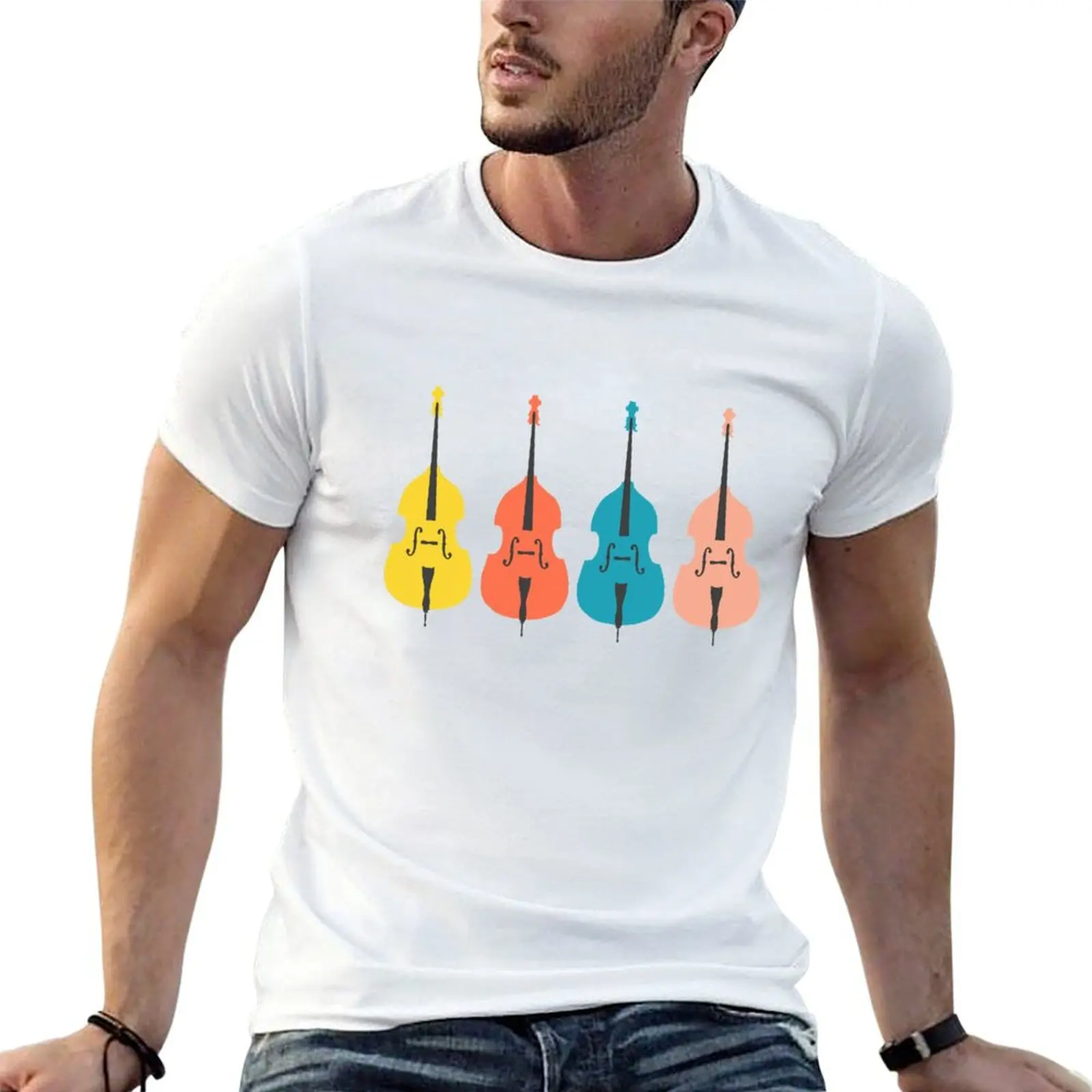 

Double shirts cotton t man T-Shirt Colourful man funny for shirts t Basses graphic for