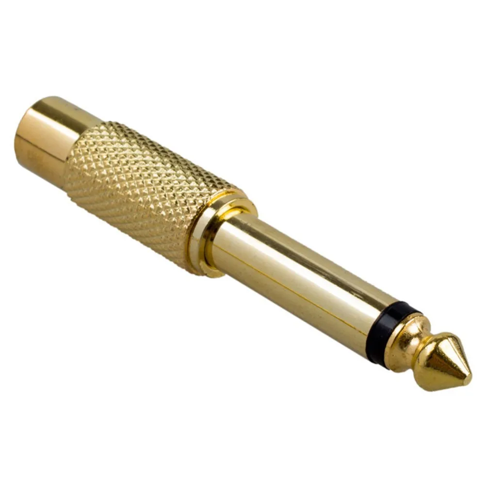 AS95-5X مطلية بالذهب 6.35 مللي متر 1/4 بوصة ذكر أحادية التوصيل إلى RCA أنثى 6.5 مللي متر جاك الصوت ستيريو محول موصل التوصيل TS محول Sou