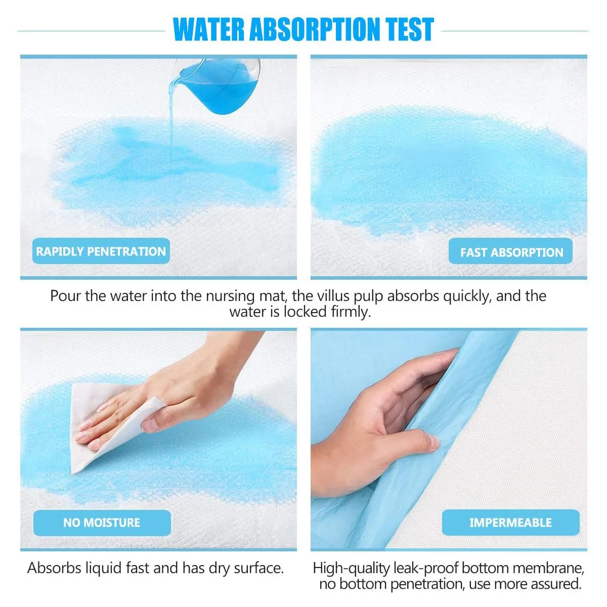 30 قطعة من وسادات البول عالية الجودة فائقة الامتصاص للاستعمال مرة واحدة، مناسبة للحيوانات الأليفة وكبار السن (33 × 45 سم نوع الامتصاص)