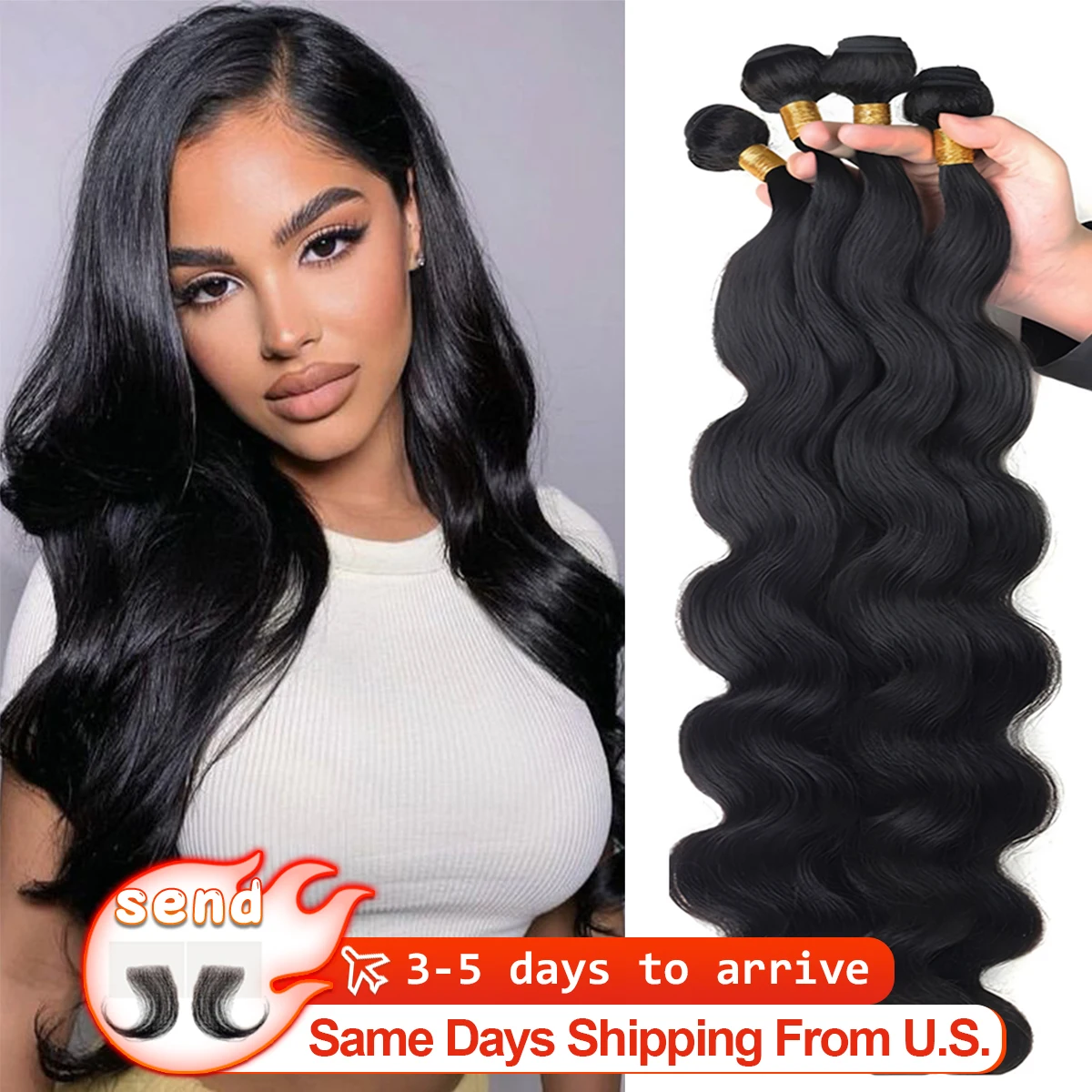 

30-дюймовые пучки объемной волны 16А, бразильские 100% необработанные девственные волосы, объемная волна, 3/4 пучка человеческих волос, пучки с детскими волосами