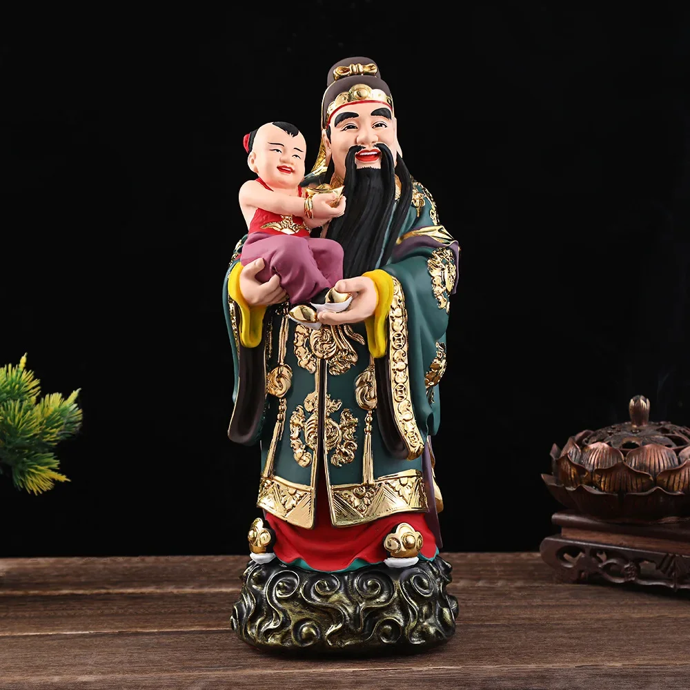 Lucky Resin Fortune, Longevity, Three Stars, Buddha Happiness and Wealth Ornament