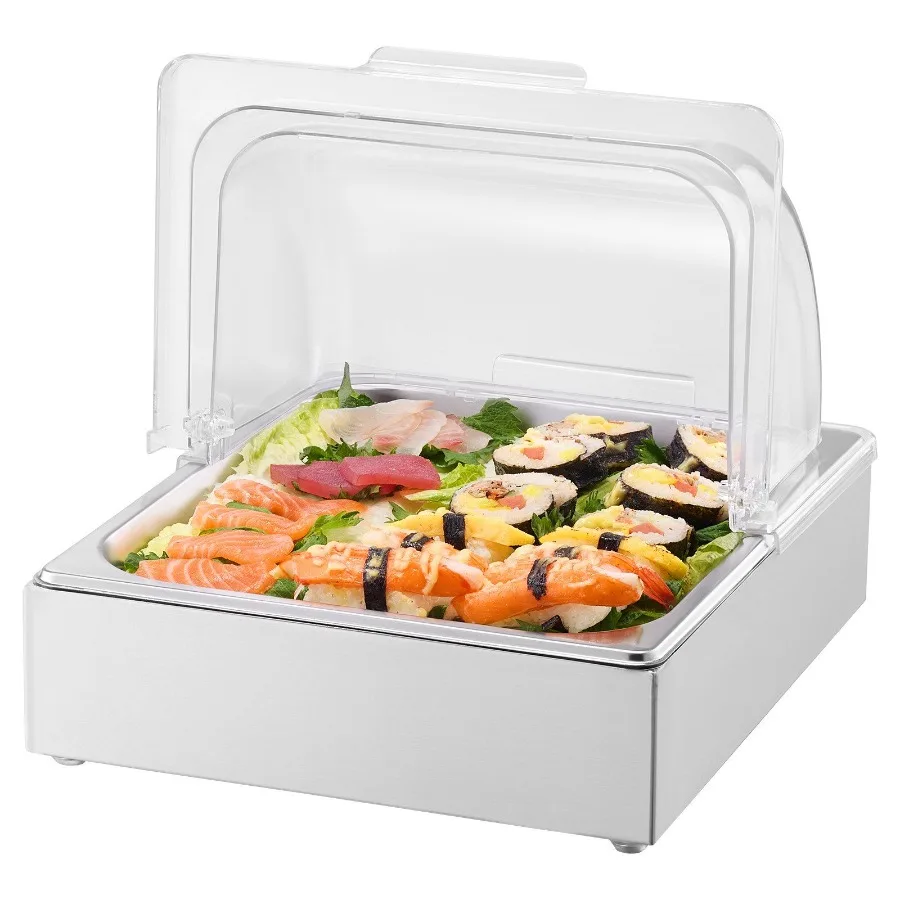 

Countertop Food Serving Display Container, 1 x 1/2 Pan Stainless Steel Food Serving Tray, Buffet Condiment Dispenser Display