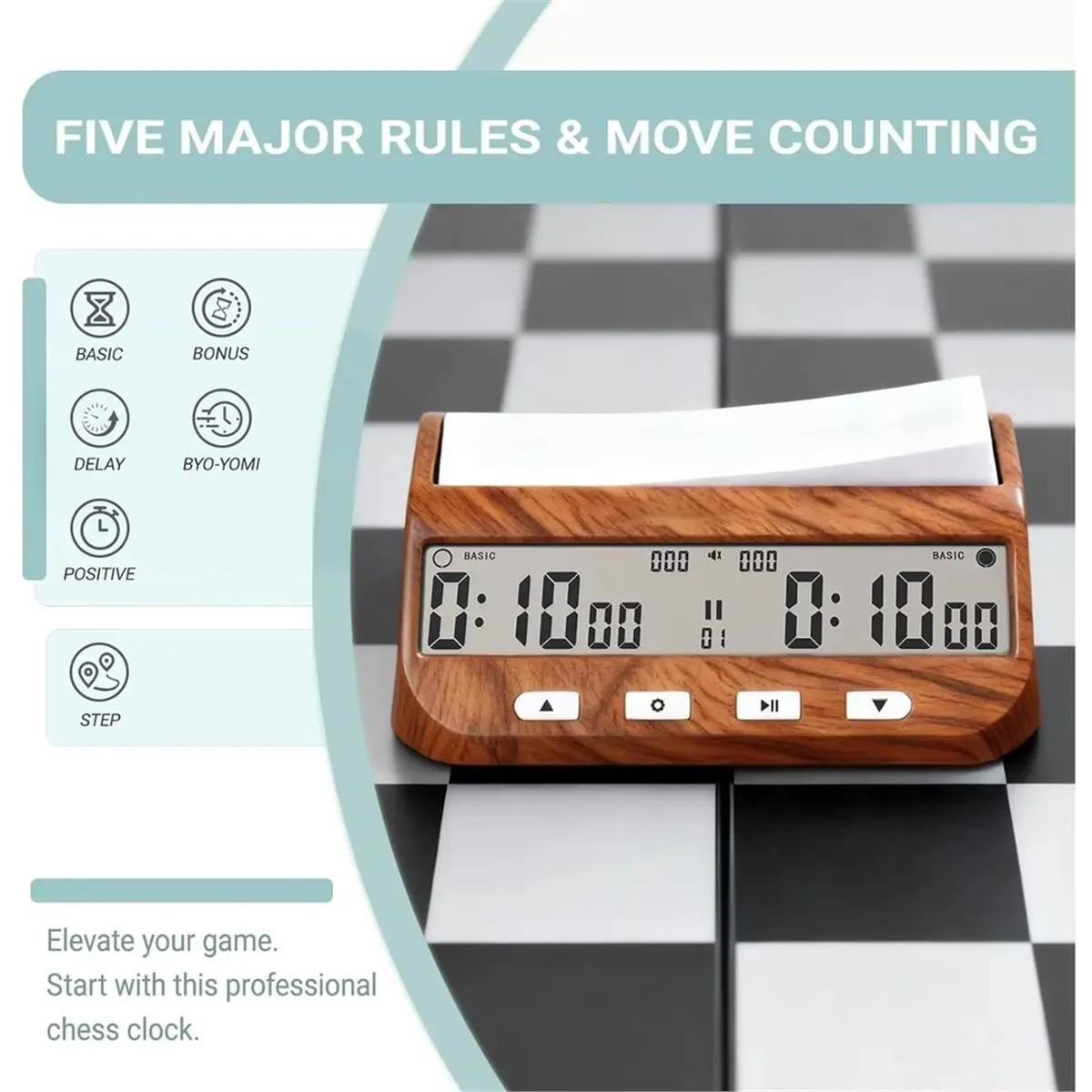 Chess Clock,Chess Timer,Portable Digital Electronic Large Screen Chess Clock,Suitable for Timer in Chess