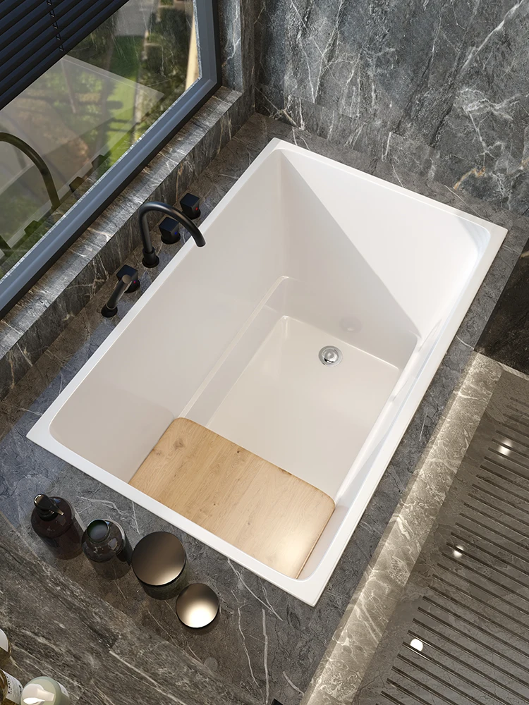 Small household bathtub home sit-down acrylic built-in small Japanese mini bathtub