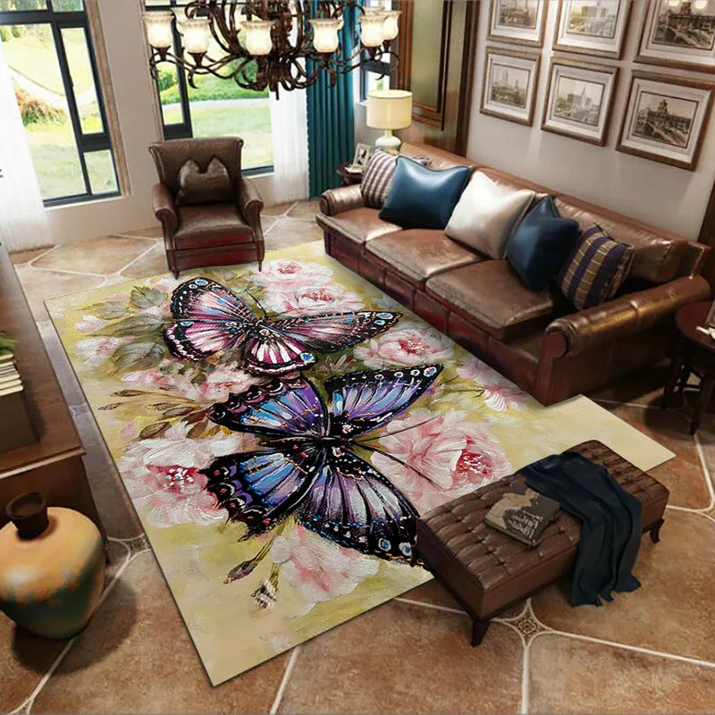 

Dreamlike Butterfly 3D Print Carpets For Home Living Room Bedroom Bathroom Kitchen Floor Mat Doormat Children Play Rest Area Rug