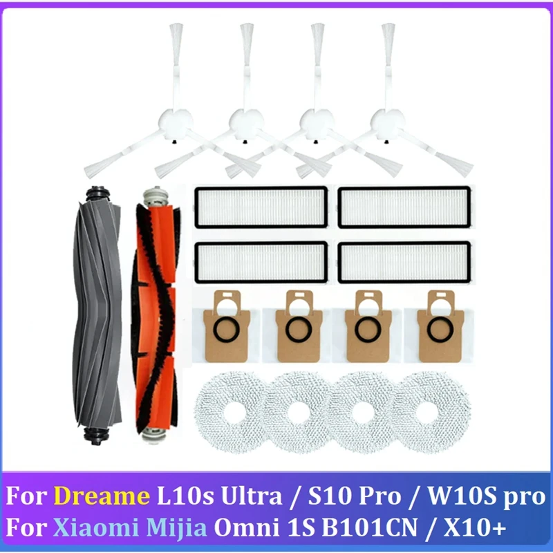 

Сменные аксессуары из 18 предметов для Dreame L10S Ultra/S10 Pro для XIAOMI Mijia Omni 1S B101CN Robot X10+ Робот-пылесос
