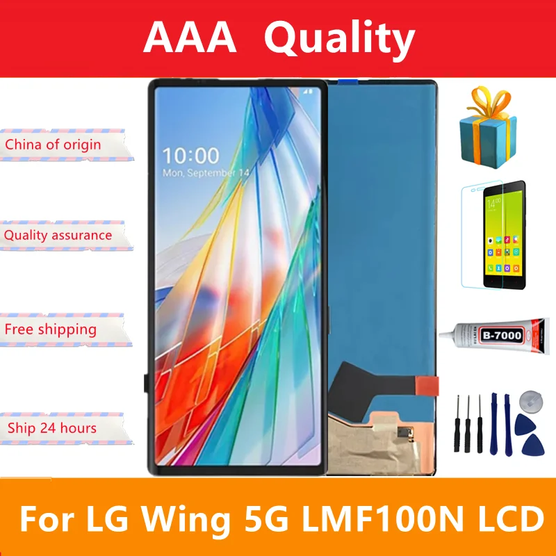 

Super AMOLED LCD Display Original For LG Wing 5G LCD Display For LG Wing 5G LMF100N LCD Display Screen Touch Digitizer Assembly