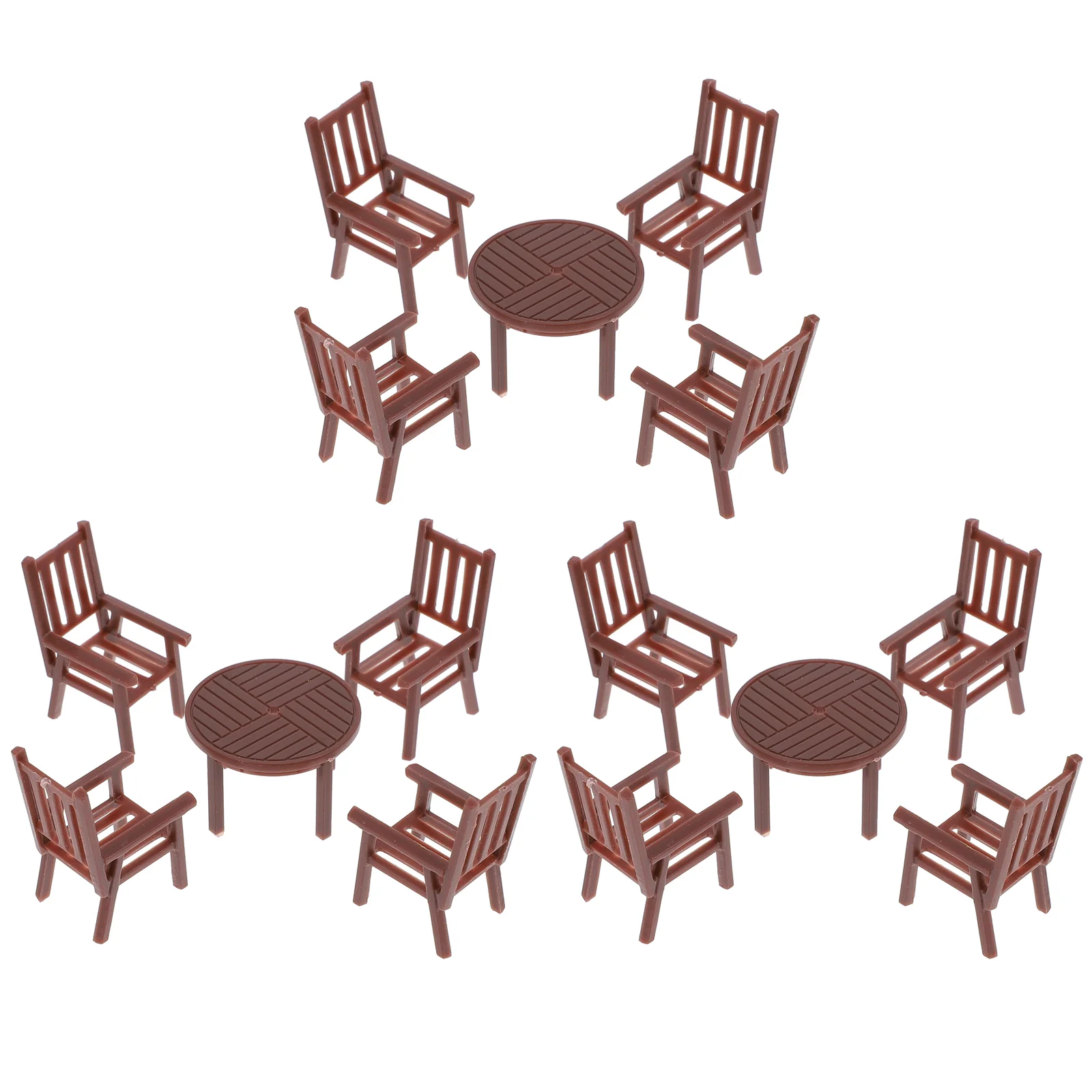 3 Sets Wooden Mini Table and Chairs Child Desk for Kids Accessories Plastic Playhouse Accessory
