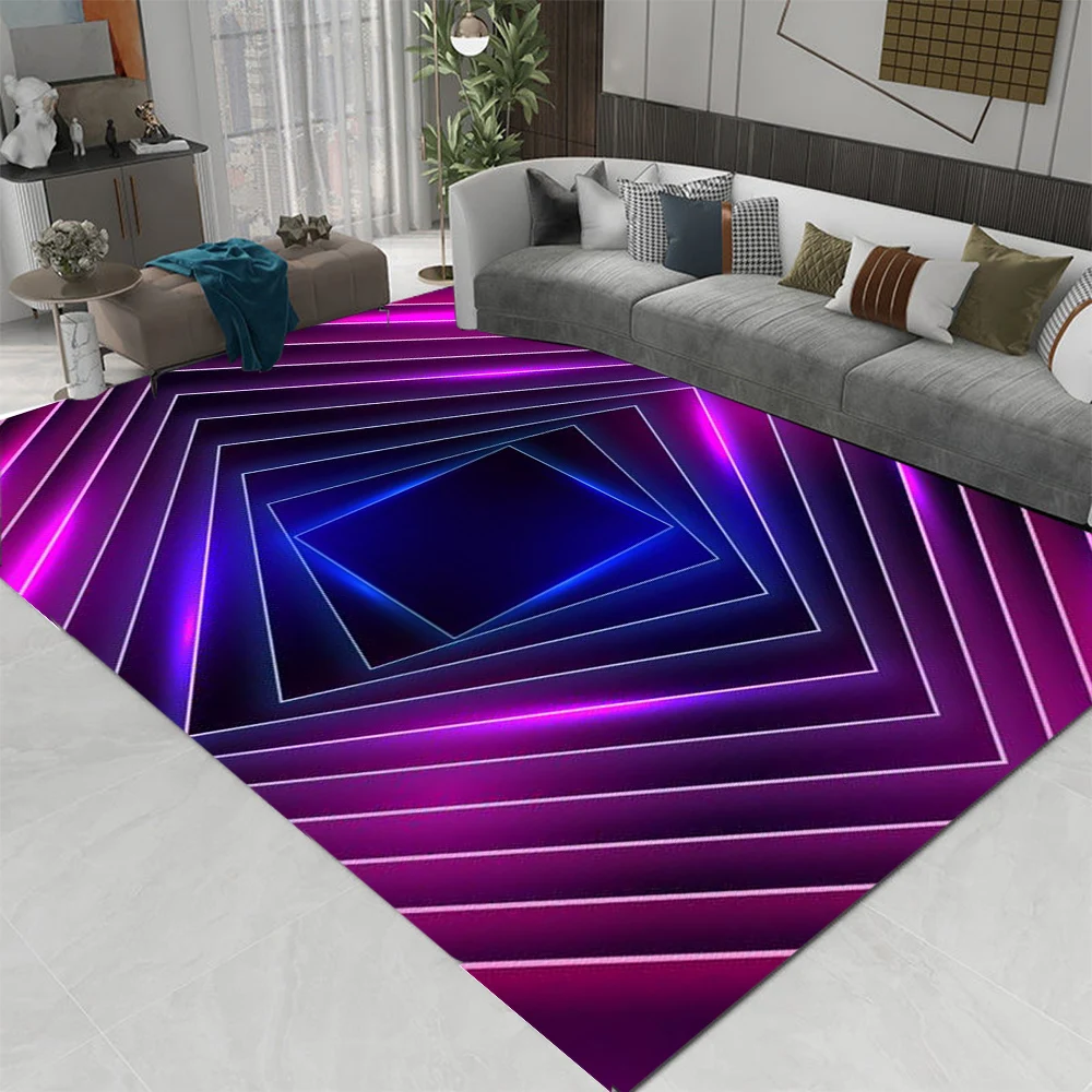 3D LED Lights Illusion Rug for Living Room Washable Floor Lounge Large Area Non Slip CarpetsTeen\'s Kids Boy Girl Room Decor Rug
