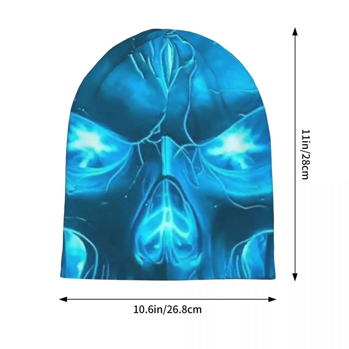 Skull Bone Skeleton Blue Fire Skull  Men Women Adult Beanies Caps Knitted Bonnet Hat Warm Fashion Autumn Winter  Skullies Hats
