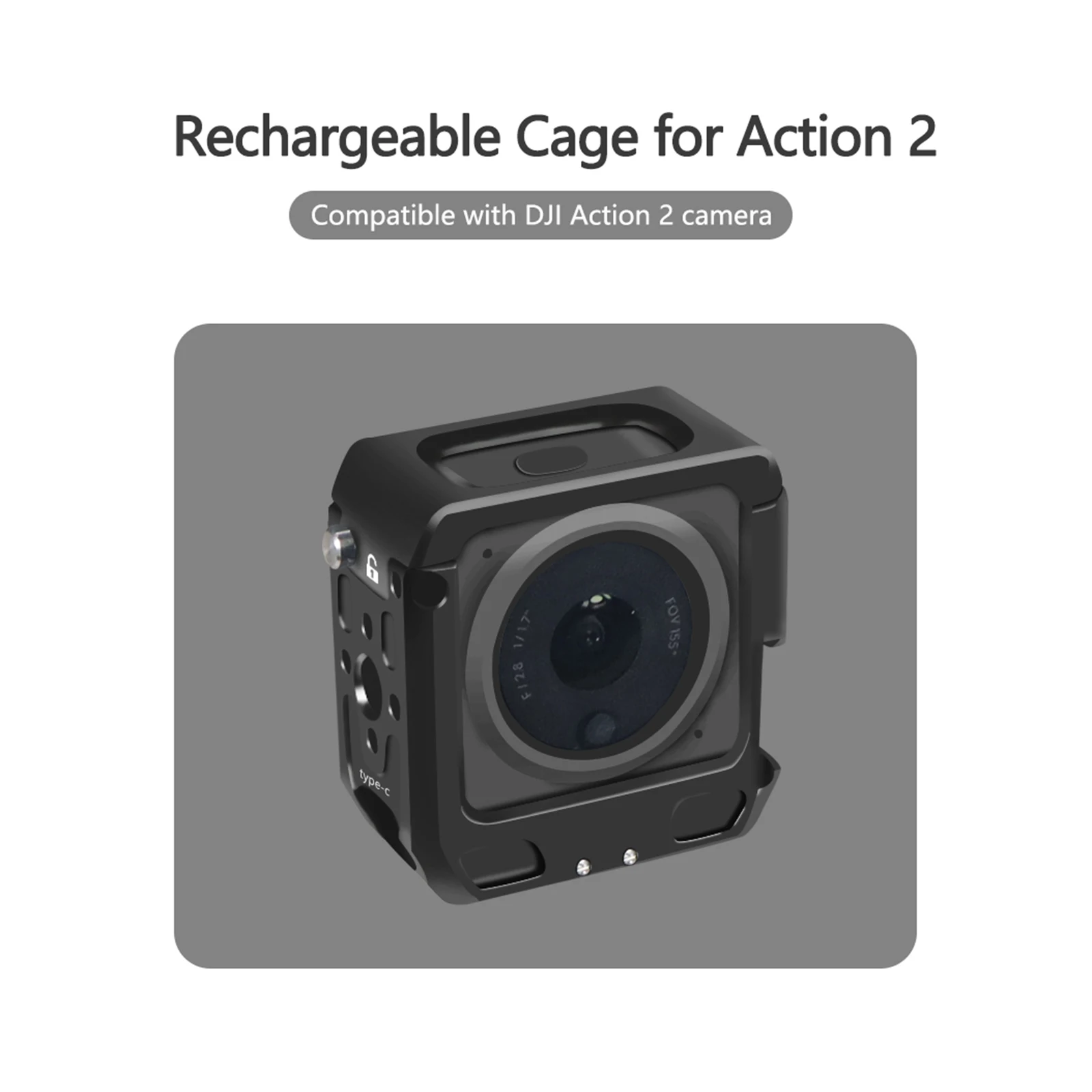 Camera Rabbit Cage Frame Shell Housing Case Aluminium Housing Case Protective Skeleton Frame for DJI Action 2 Accessory
