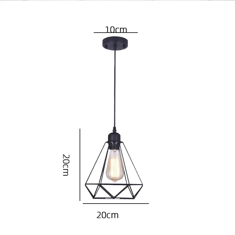 Vintage Pendant Lamp Iron Frame Ceiling Lighting Paint Restaurant Teahouse Chandelier Indoor Wrought Metal Modern Pendant Lights