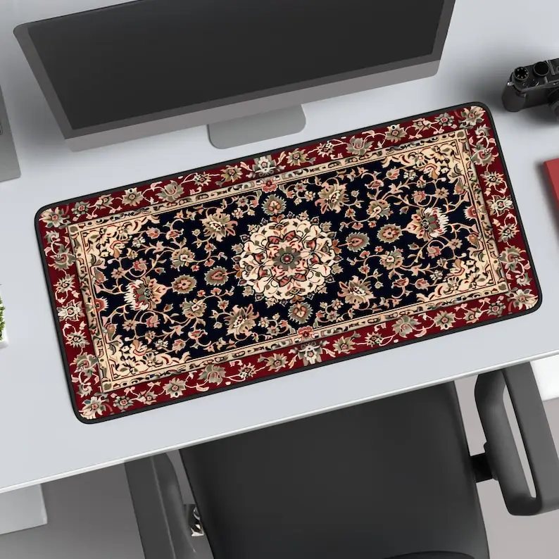 

Retro red Persian-style carpet mousepad desk accessories office PC accessories high-quality rubber anti-slip durable washable