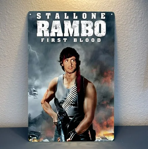 First Blood Movie Metal Poster - Collectable Tin Sign 20x30cm