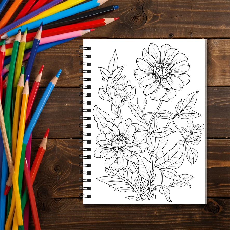 Coloring Book for Adults - 8.3x 11.2 Inch 22 Page Coloring Book - Helps Reduce Stress and Ease Emotions