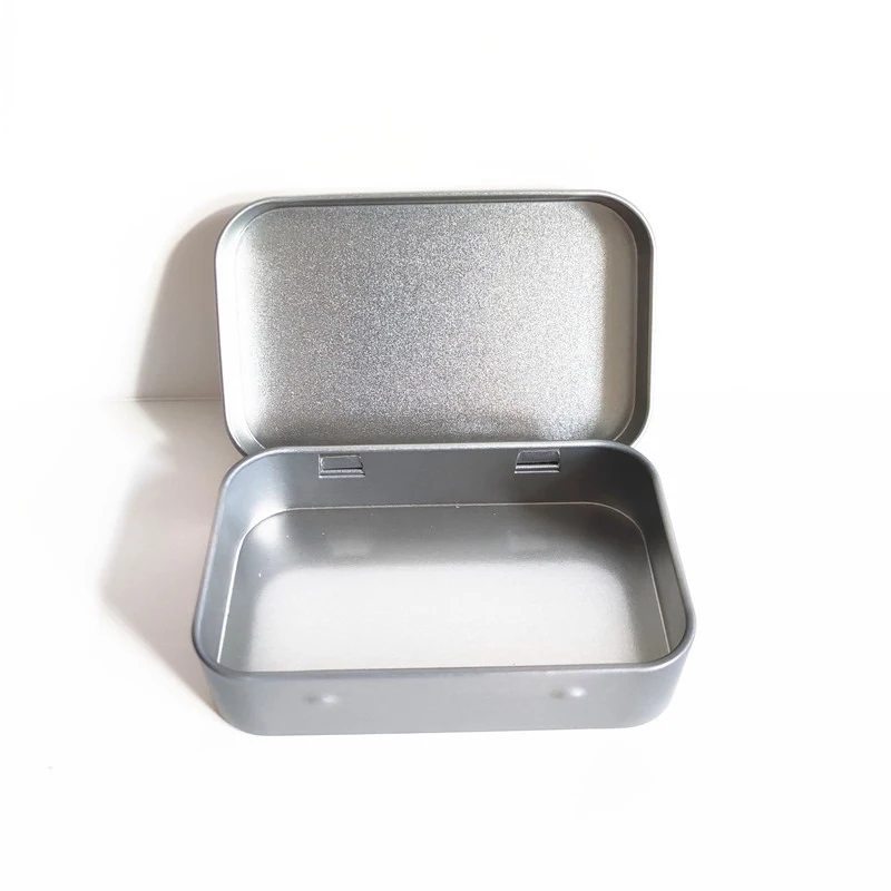 Silver Flip Storage Tool Box, lata de metal, moeda, doces, chave, cartão de visita, 1pc