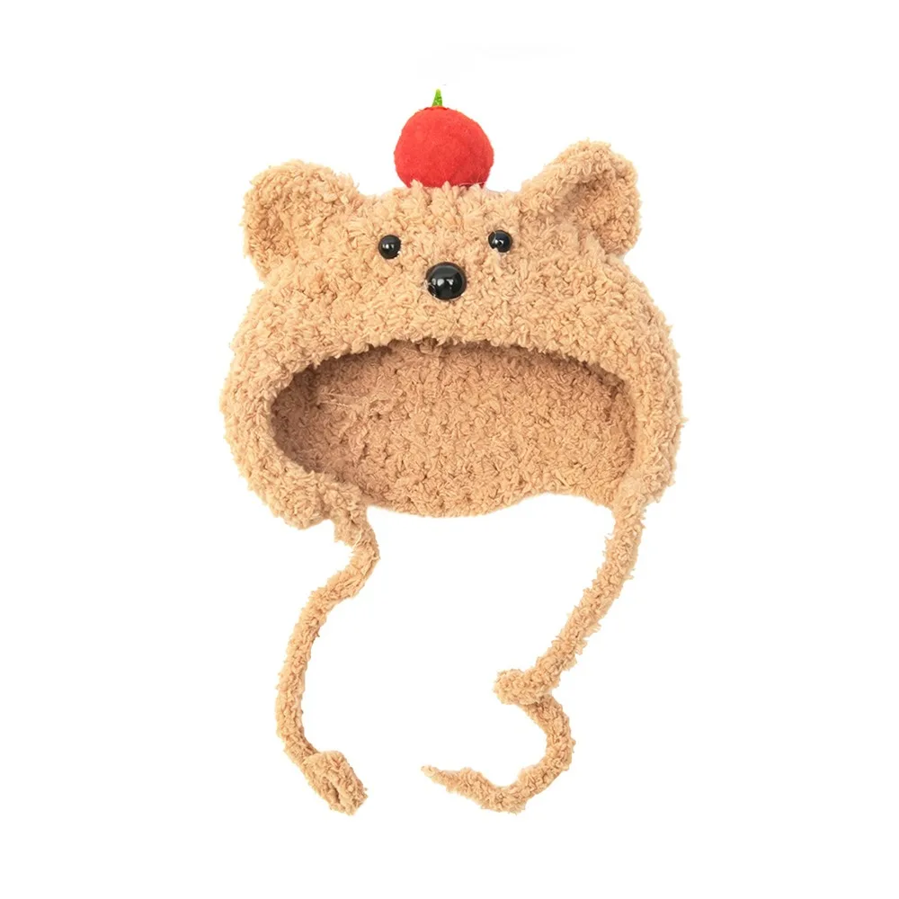 Adjustable Ties Small Pet Plush Crochet Hat Sunflower Soft Skin-Friendly Hamster Knitted Hat Hand Crocheted Shape-Retaining