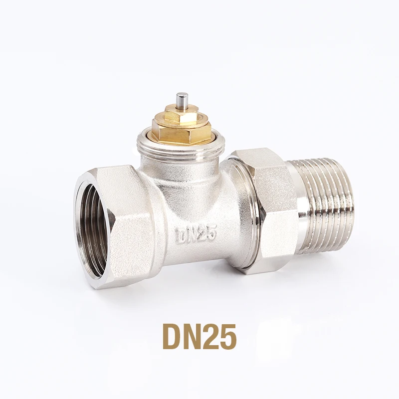 Brass Straight Radiator Valve Without Thermostatic Head for HVAC System DN15 DN20 DN25 DN32 Temperature Controller Valve