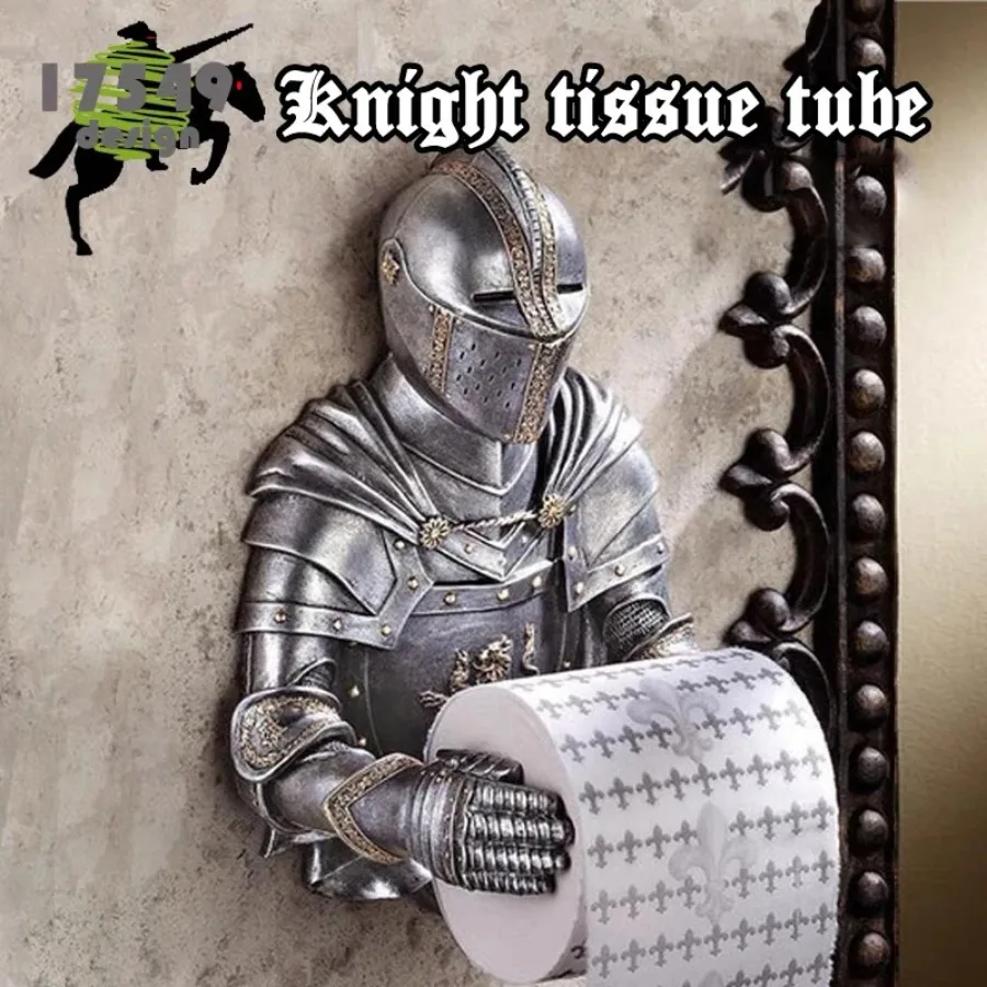 

Knight Roman Soldier Tissue Holder Kitchen Roll Paper Tissue Box Toilet Roll Stand Sucker Wall Hanging Paper Towel Holder