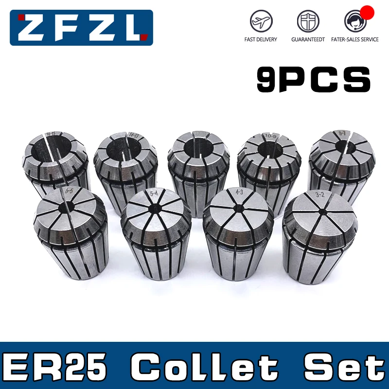 1Set ER25 Spring Collet High Precision 3 4 5 6 8 10 12 14 16mm ER25 Chuck Tool Holder for CNC Engraving Machine and Milling