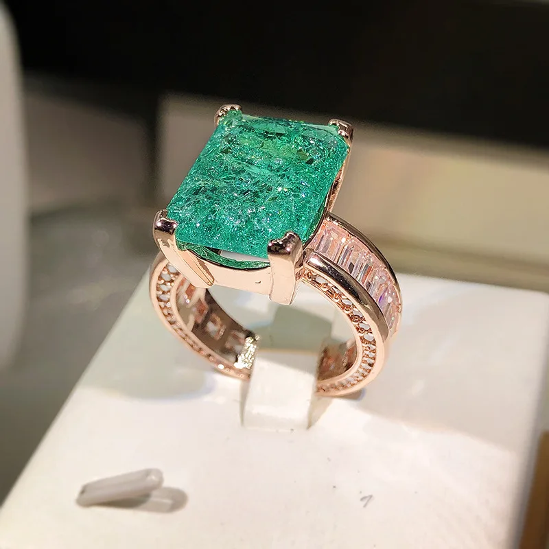 Bague de couple Paraiba en or 18 carats pour femme, argent S925, émeraude, plein de diamants, cadeau de fiançailles, bijoux, nouvelle mode, 2022