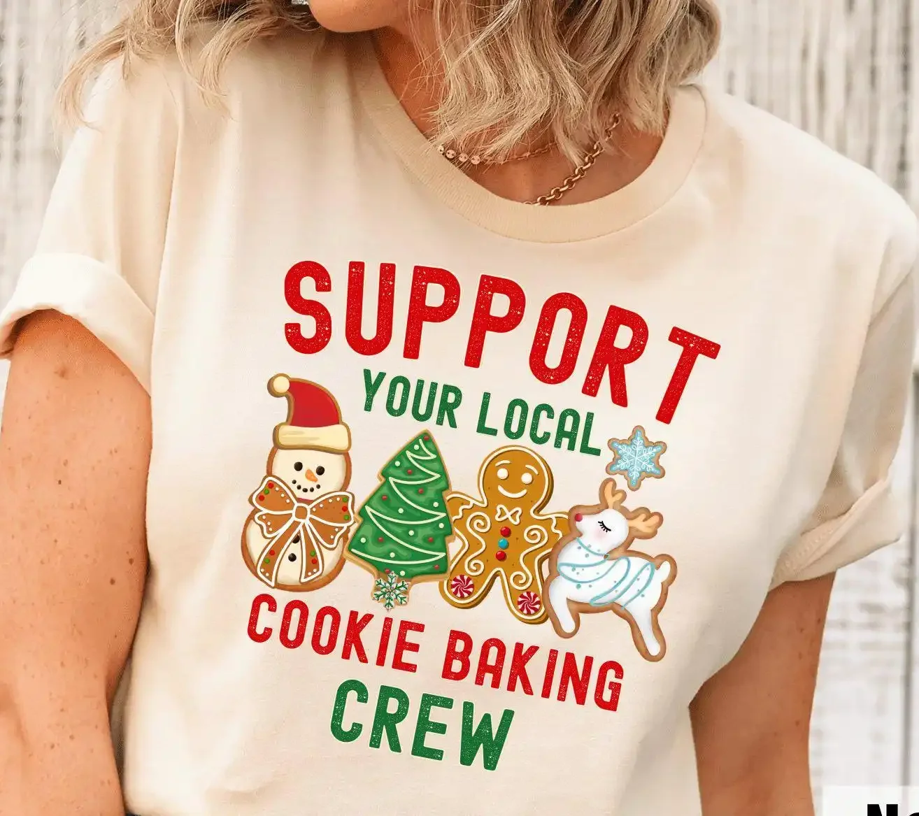 Cookie Baking Crew T Shirt Christmas SweaT Cute Gingerbread Funny Baker Exchange