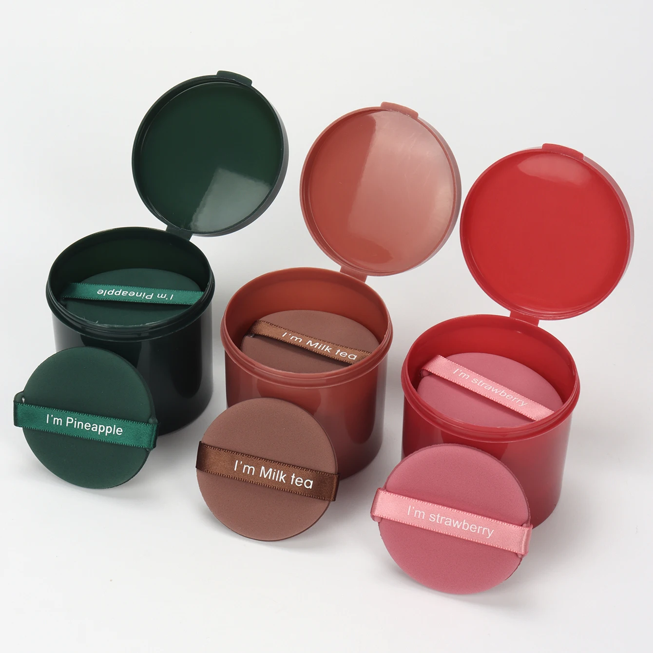 7 ذاكرة البودرة المنتفخة تمنع البكتيريا، صندوق تخزين منتفخ البودرة ينطبق بالتساوي على المكياج، يخلق مظهرًا لا تشوبه شائبة