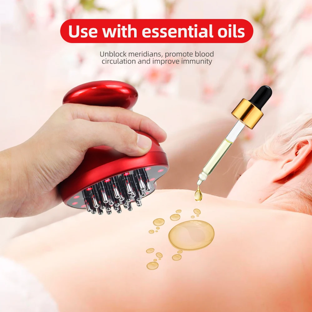 

Health Meridian Brush Leg shaping Head massage Unblock the lymph 26 Stainless steel High frequency vibration Red light