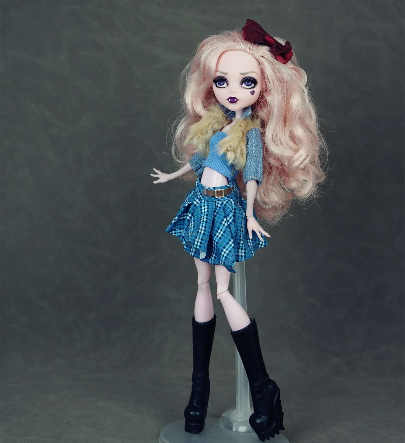 1/6 magro monstro boneca diy vestir roupas coloridas dança boneca vestido casaco camiseta com decorações coloridas para jogar criativo