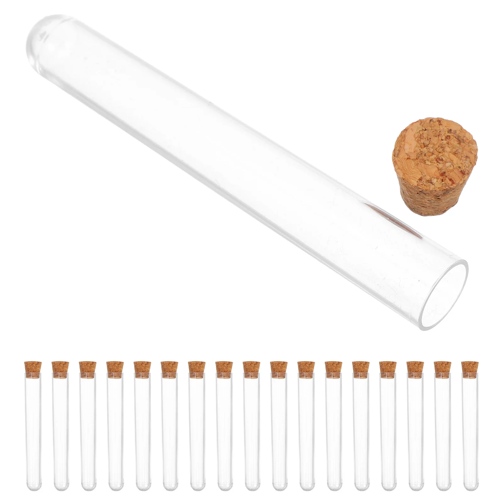 

50 Pcs Bottled Test Tube Plant Propagation Tubes Clear Plastic with Caps Tool Laboratory