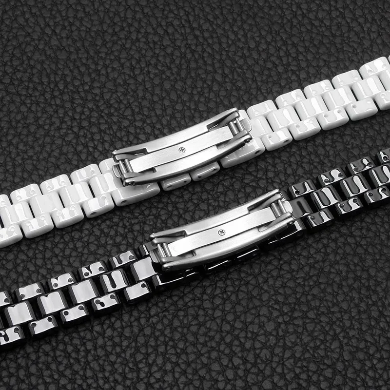 For J12 high quality ceramics wristband high quality women's men's watch strap Fashion bracelet black and white watchbands 19mm