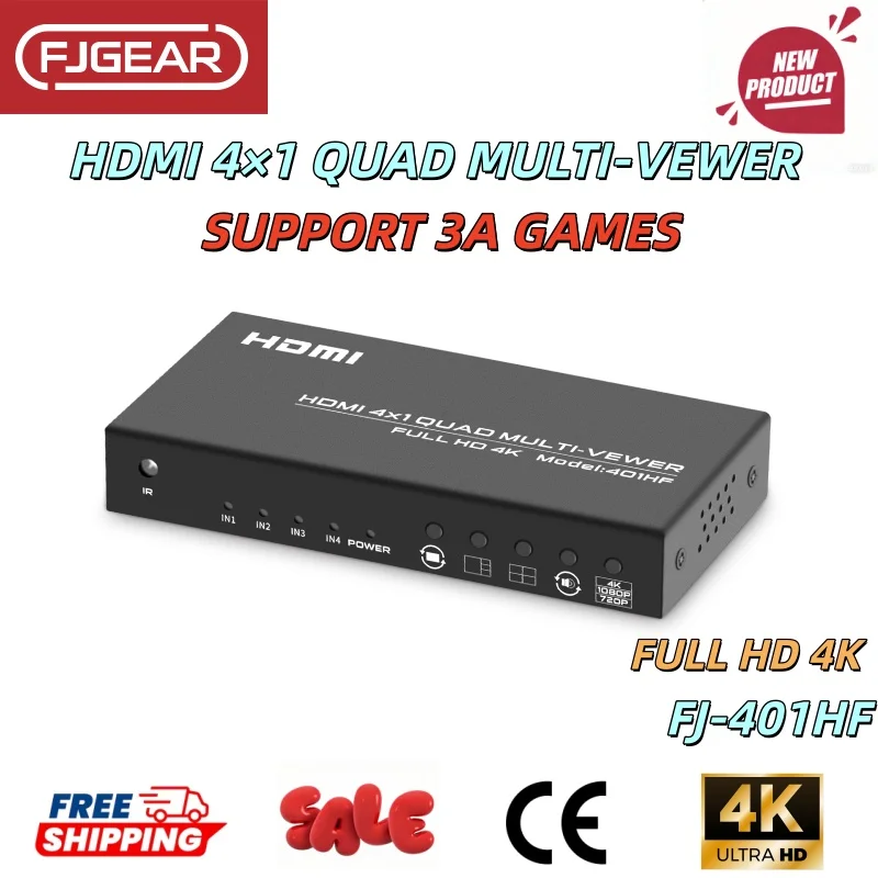 Fjgear 4K Hdmi Quad…