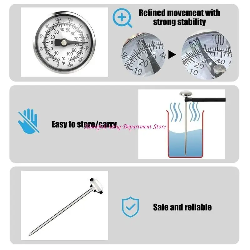 

Bimetallic Temperature Gauges Multifunction Probes Temperature Gauges designs for Accurate Readings in Outdoor BBQ & Kitchen Use