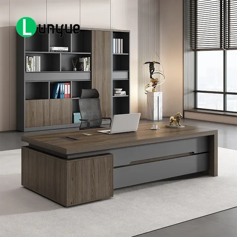 Modern Light Luxury Executive Desk Large Office Furniture for Manager President Simple Guangdong Style Boss Table Supervisor