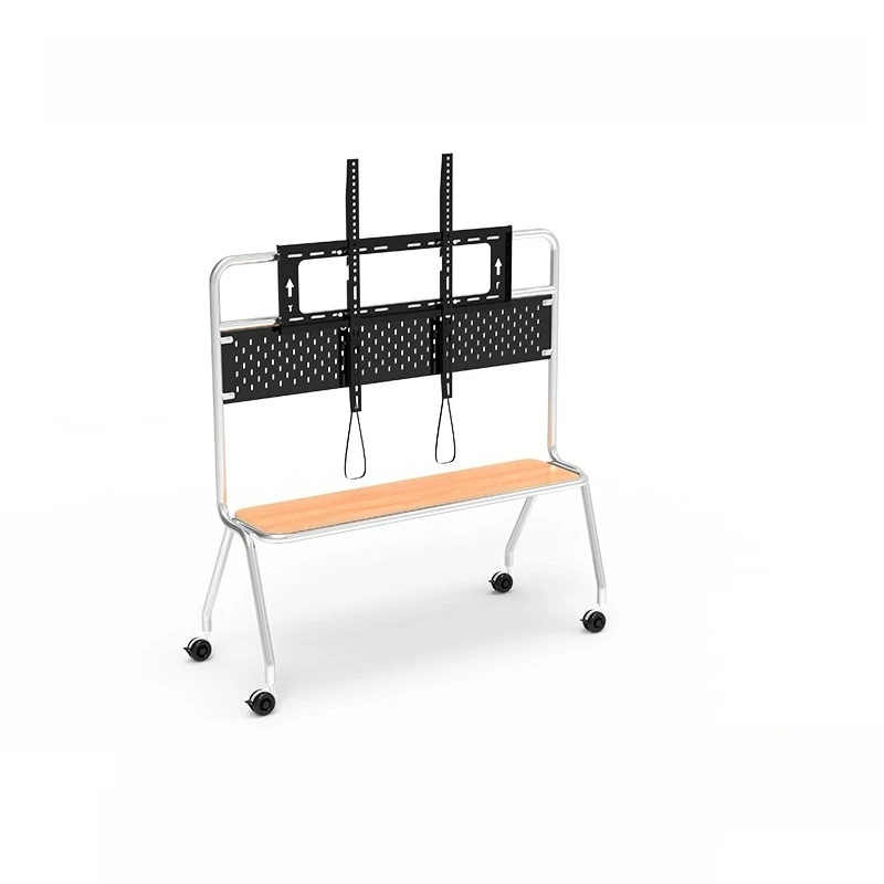 

75-Inch TV mobile bracket, stainless steel pulley telescopic TV hanger, floor-to-ceiling medieval