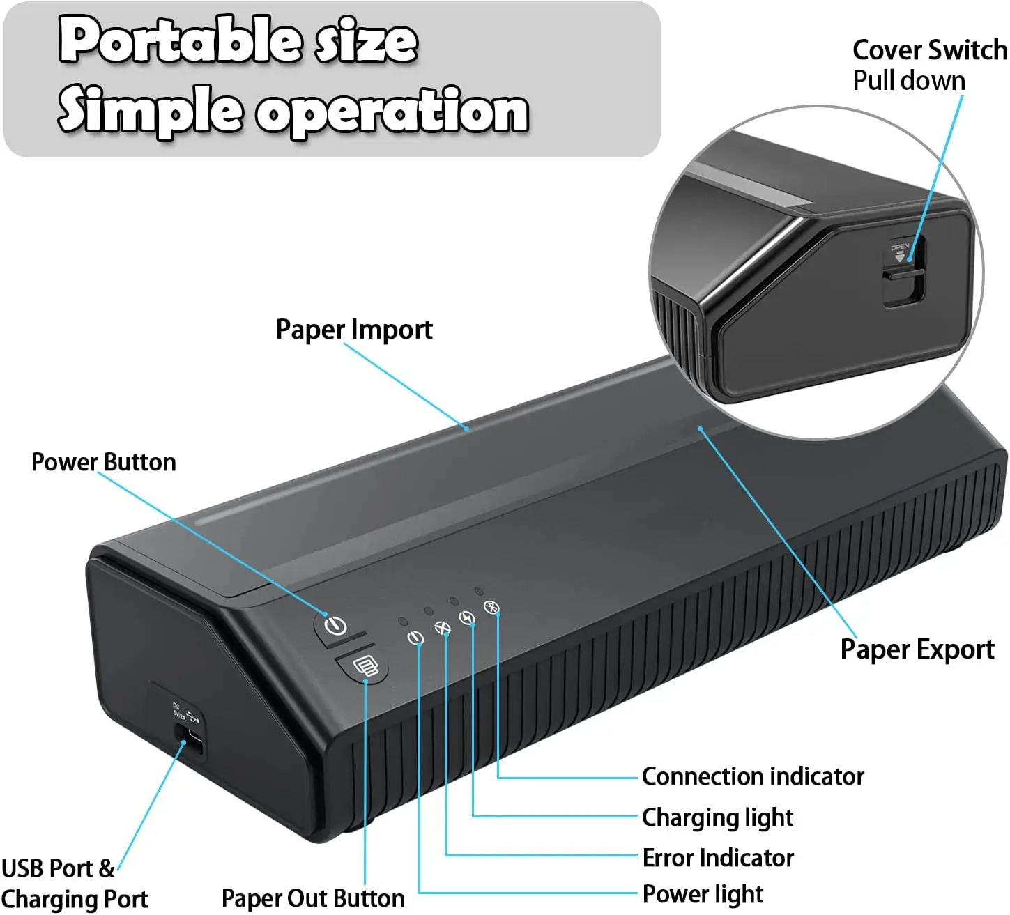 Portable Wireless Tattoo Transfer Stencil Machine Copier Printer Thermal Tattoo Kit Copier Printer Android and iOS Phone&Laptop