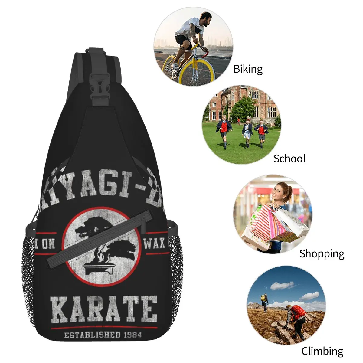 Cobra Kai Crossbody Bag Sports Miyagi Do Karate Kid Wax On Wax Off Chest Bag Unisex Women Man Fashion Shoulder Backpacks Travel