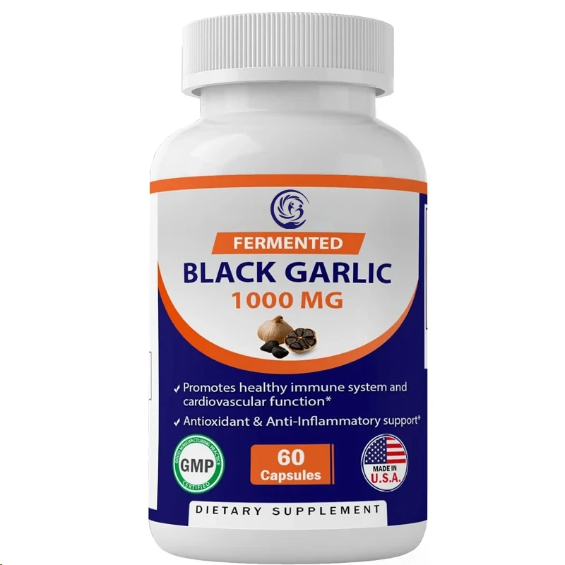 Vitamin Fermented Black Garlic Extract 1000mg 60pcs - Non GMO, Gluten Free - Antioxidant and Cholesterol Support