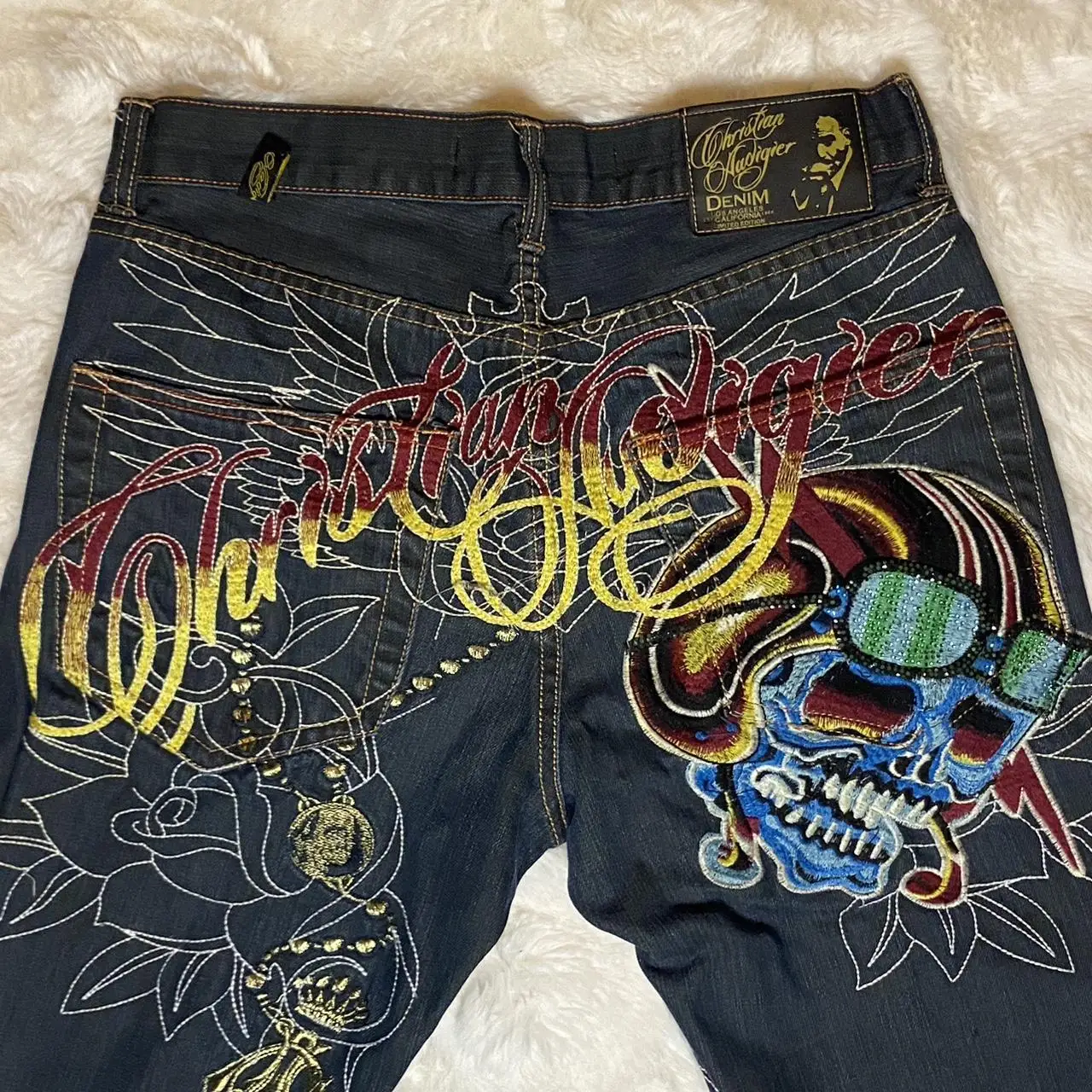 

Винтажные джинсы Y2k с вышивкой черепа и бриллиантами, мешковатые прямые джинсовые брюки с высокой талией, уличная одежда, джинсы, мешковатые брюки с горячим штампом