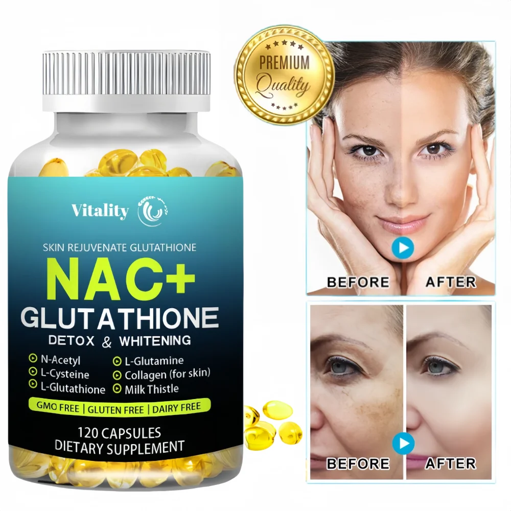 Vitality NAC N-Acetyl Cysteine Capsules Immune, Respiratory Health Antioxidant Glutathione Supplements Non-GMO, Gluten-Free