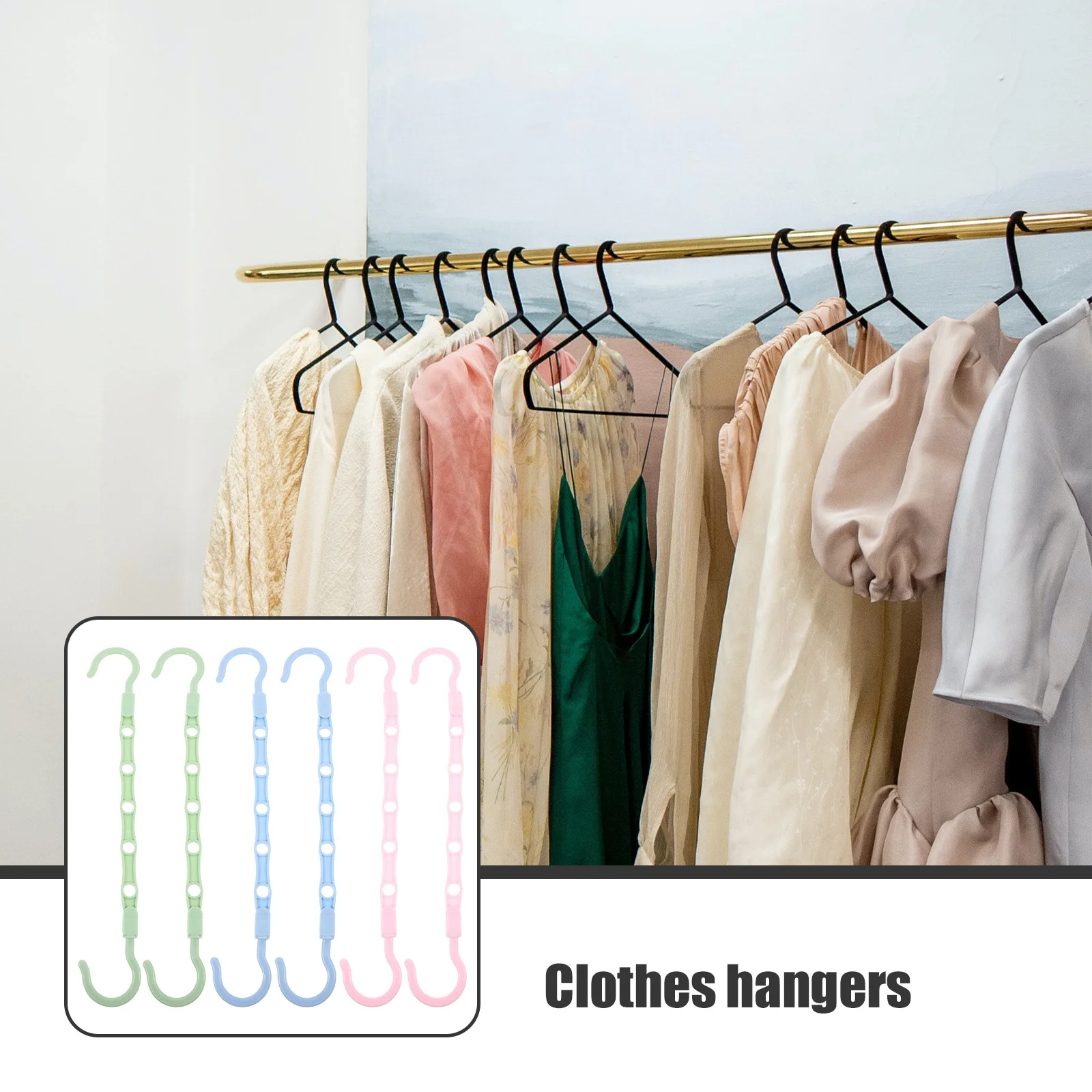 

6Pcs Windproof Space Saving Hangers Multi-Functional Clothes Organizer Heavy Winter Coat Closet Storage Space Saving Hanger