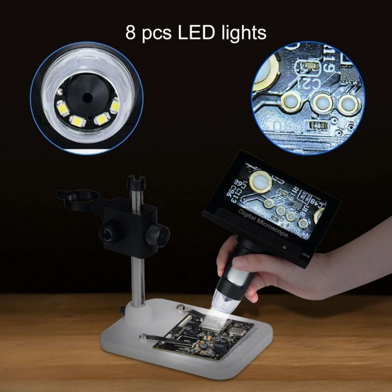 1000X 4,3-дюймовая светодиодная цифровая видеокамера для микроскопа для проверки ювелирной промышленности, лидер продаж
