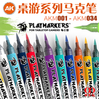 AK PLAYMARKERS AKM001~034 Acrylic Paint Model Coloring Marker Pen Soft Tip for Plastic/Resin/Metal Model Painting Marker