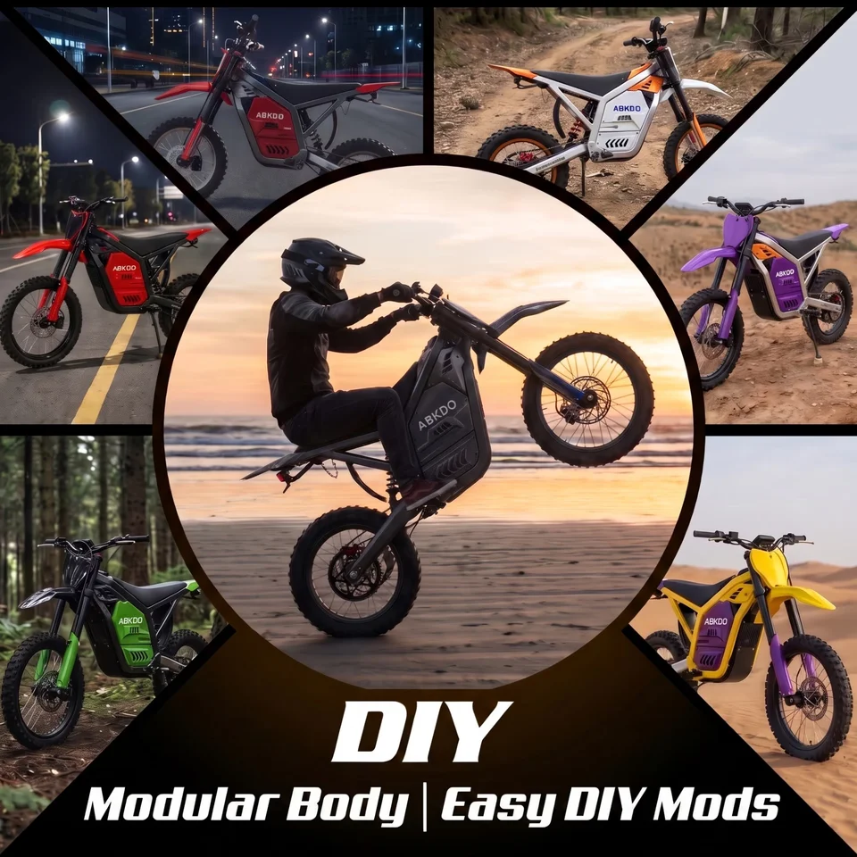 4000W Electric Dirt Bike 48V 23AH Battery Off-Road Motorcycle E-Bike Speed up to 45 Mph Dirt Bike 14/12" Fat Tire Electric Motorcycle image 5