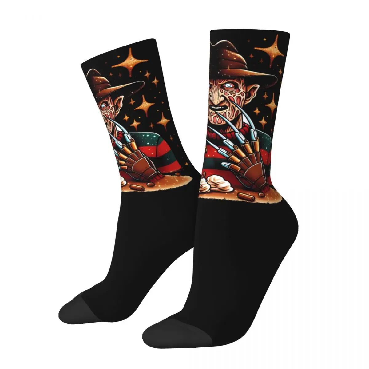 3D printing cosy Unisex Socks,Running Freddy Krueger Never Sleep Again Interesting Four Seasons Sock