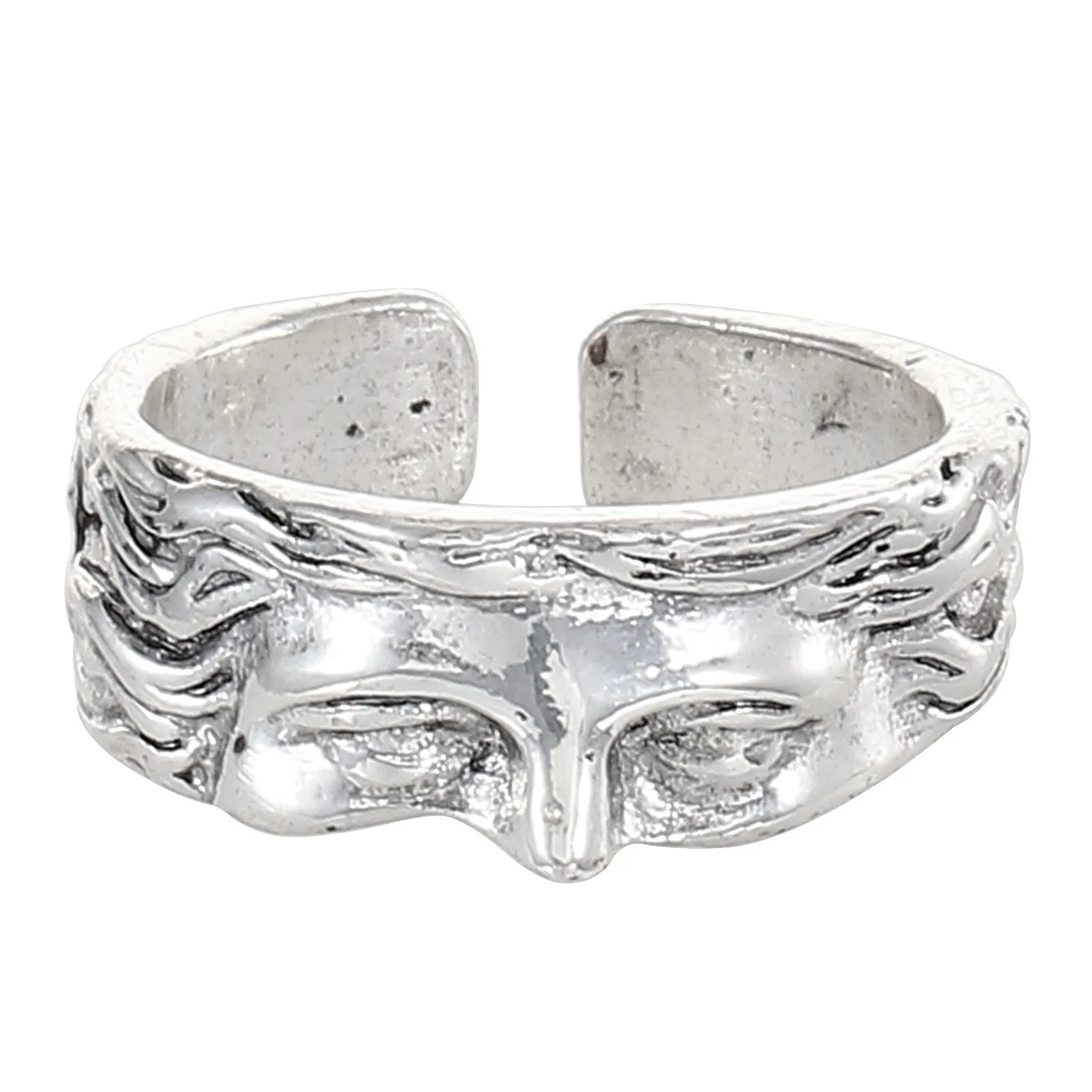 Vintage Venus Half Face Adjustable Rings for Women Men Literary Sculpture Silver Color Creative Ring Party Jewelry Accessories