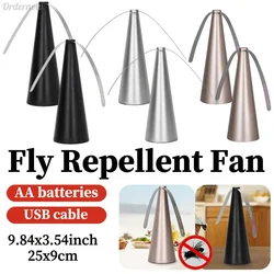 Mini USB Or AA Battery Powered Fly Repeller Table Fan Fan Blade Fly Repellent Portable Pest Control for Indoor Outdoor Dining