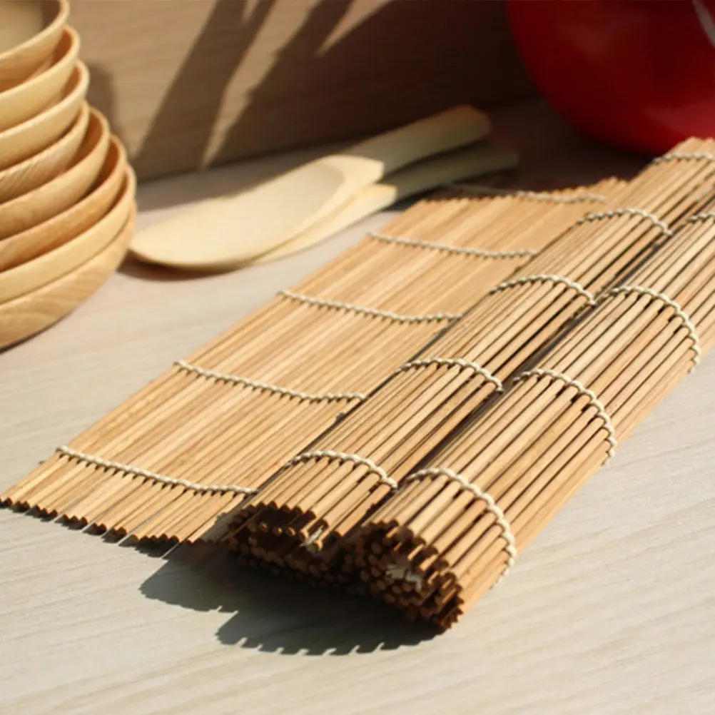 6Pcs Bamboo Sushi Rolling Mat Set Beginner Friendly Stain Resistant Hand Washable Compact Foldable Sushi Making Supplies