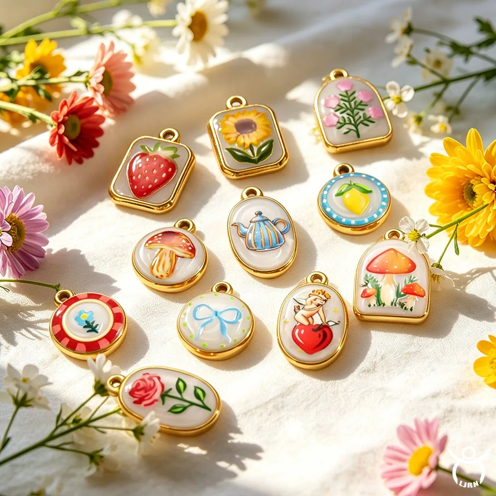 2025 New Ceramic Handmade DIY Accessories Colorful Hand-Drawn Paint INS Necklace Jewelry Making Pendant Accessories