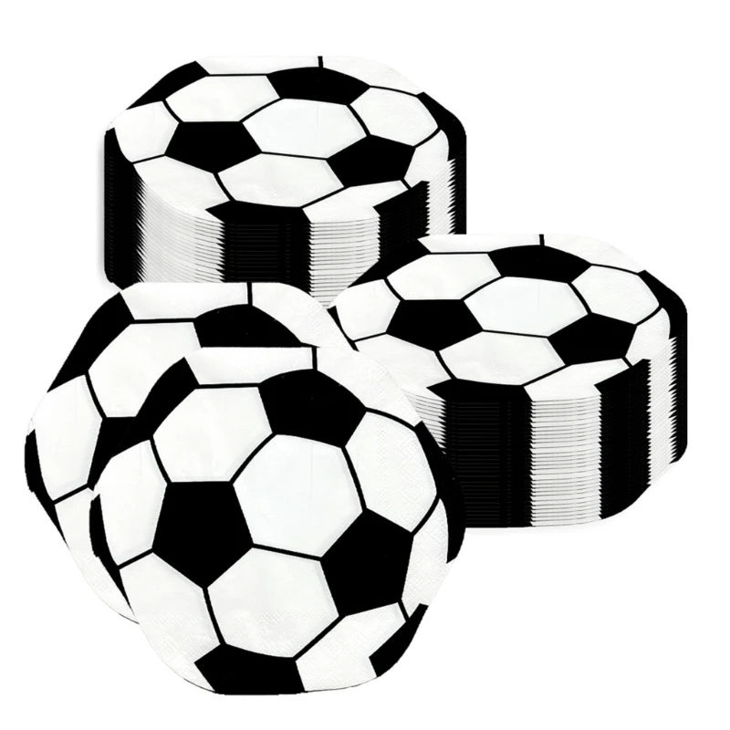 L8RD 20Pieces 3D Soccer Shaped Disposable Napkins Decorative Tissue Paper For Kids